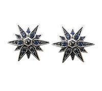 Pasisuu Épingle à revers en forme d'étoile à huit pointes avec strass, broche en cristal double couche pour homme et femme, accessoire de col de costume en alliage épais pour mariage et affaires, 1/2