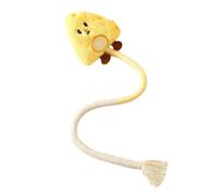 Pasisuu Jouet en corde de coton durable pour chat d'intérieur, jouet à mâcher silencieux en peluche de dessin animé pour soulager la dentition, jouet interactif tissé résistant aux rayures, 50 cm