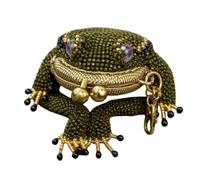 Pasisuu Kit de Loisirs créatifs DIY Porte-Monnaie Grenouille, Adorable Pochette Crapaud avec Fermoir à Baiser, Mini Portefeuille Porte-clés en Perles Fait Main pour Femmes et Filles, Petit Sac GRE