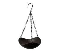 Pasisuu Mangeoire à oiseaux, double bol suspendu avec chaîne en métal, station d'alimentation extérieure en grain de bois pour jardin, jardin, cour, noir1