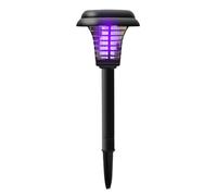 Pasisuu Piège à moustiques solaire IP66, étanche IP66, lumière de jardin 2 en 1, tueur d'insectes, double mode, contrôle automatique, cour, terrasse, pelouse, piquet décoratif noir S M M