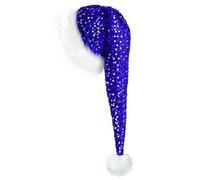 Pasisuu Sequin Santa Hat for Adults, Long Festive Velvet Xmas Cap | Soft velvet material with sequin finish, designed for holiday parties, fits for adults
