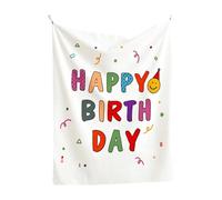 Pasisuu Toile de fond - Toile de fond à suspendre intégrée avec drapeaux assortis, polyester infroissable semblable au lin pour séance photo de fête, petit P