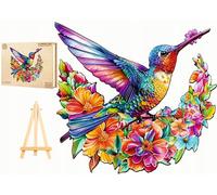 PASJO - Puzzle en bois adulte avec motif oiseaux 260 pièces 31,6 x 34 cm - Idée cadeau pour enfants - Puzzle en bois oiseaux - Puzzle en bois unique en forme d'animal - Jigsaw créatif en bois pour
