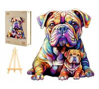 PASJO Puzzle en Bois avec Motif Chien 240 Pièces 34,5x32,1 cm Idée Cadeau pour Enfants Puzzle en Bois Unique en Forme d'Animal pour Adultes Creative Jigsaw en Bois pour Adultes