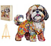 PASJO Puzzle en bois pour adultes avec motif chien - 260 pièces - 31,6 x 34 cm - Idée cadeau pour enfants - Puzzle en bois en forme d'animal - Jigsaw pour adultes