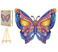 PASJO - Puzzle en bois pour adultes avec motif de papillon 282 pièces 35,7x30 cm - Idée cadeau pour enfants - Puzzle en bois papillon - Unique puzzle en bois en forme d'animal - Creative Jigsaw