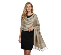 PASKMLNA Écharpe châle en jacquard cachemire pashmina, Beige Taupe, Large
