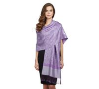 PASKMLNA Écharpe châle en jacquard cachemire pashmina, violet clair, Large