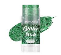 PASNOWFU Green Body Glitter Stick, Emerald Face Glitter for Women and Girls, Hair Tinsel Stick for St Patricks Day Outfits Party Accessories, Festival Rave Concert Stage Performance Cosplay