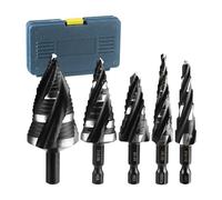 Paso Bit - Mètre M35 Cobalt Pas Foret | HSS STEP TRIMPET BIT SET POUR MÉTAL | Outils de coupe en spirale en acier haute vitesse de qualité industrielle