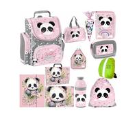 PASO - Cartable pour garçons et filles - Lot de 13 - Sac à dos d'école pour enfants avec trousse - Sac à chaussures gourde et boîte à déjeuner - Motif chat - 1-3 classe, multicolore, L