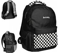 Paso | Sac à dos scolaire Be Uniq - 41x30x18 cm - Noir et Blanc - Design moderne - Ergonomique et pratique