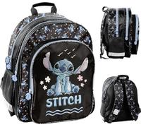 Paso | Sac à dos scolaire Disney Stitch - Sky Blue - Ergonomique - Avec réflecteurs - 2 compartiments