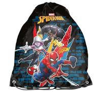 PASO Sac de gym pour enfant - 36 x 32 cm - Motif Spiderman - Noir/multicolore