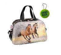 Paso Sac de sport pour enfant fille et garçon - Sac à bandoulière avec motif cheval - Sac de natation avec fond renforcé - Sac d'entraînement 40 x 25 x 15 cm