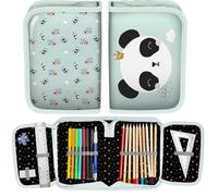 Paso Teddy Bear Panda Trousse à crayons pliable avec équipement