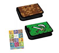 PASO - Trousse à 1 compartiment, trousse pour filles et garçons, trousse à 1 compartiment, trousse d'école et carnet de devoirs, motif Pixel Game