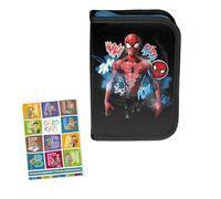 PASO - Trousse à 1 compartiment, trousse pour filles et garçons, trousse à 1 compartiment, trousse d'école et carnet de devoirs, motif Spiderman