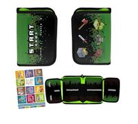 PASO - Trousse à 1 compartiment, trousse pour filles et garçons, trousse à 1 compartiment, trousse d'école et carnet de devoirs, motif Pixel Game