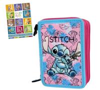 PASO - Trousse à 3 compartiments - Trousse pour fille - Trousse à 3 compartiments - Trousse d'école et carnet de devoirs - Motif Stitch