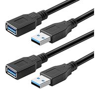 Pasow Lot de 2 câbles d'extension USB 3.0 SuperSpeed Type A mâle vers femelle (0,3 m)