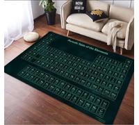 PASPRT Tableau Périodique des Éléments Chimiques Tapis De Salon Imprimé Tapis De Sol Tapis pour Chambres À Coucher Tapis Tapis D’Extérieur 120X160Cm