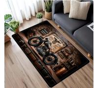 PASPRT Tapis Rétro Motorcycle Club Parfait pour Le Salon Chambre Salle De Jeux Et Dortoir Décor Tapis 60X90Cm