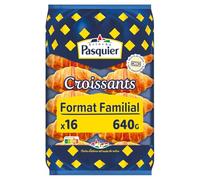 PASQUIER - Croissants Gourmands au Beurre, Pâte Légère et Moelleuse pour le Petit-déjeuner, Sachet 640g - Lot De 3