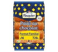 PASQUIER - Pains au Chocolat Fondants, Pâte Feuilletée Croustillante pour un Goûter Gourmand (Sachet 720g) - Le lot de 3