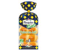 PASQUIER - Pains au Lait Bio, Texture Fondante et Goût Doux pour un Petit Déjeuner Naturel (Sachet 280g) - Le Lot De 4