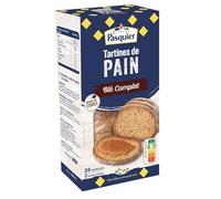 PASQUIER - Pains Grillés au Blé Complet | Savoureux et Croquants | Idéal pour le Petit-Déjeuner | le paquet de 240 g | LOT DE 4