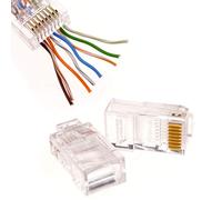 Pass par RJ45 Fiches Crimps Cat5e/Cat6 Ethernet Réseau Câbles [50 Paquet de] [UTP 50 Pack]