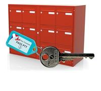 PASS-TROUSSEAU.FR - Clé Pass PTT J10 - Ouvre Serrures Boîtes aux Lettres & Immeubles (Norme La Poste) - Clé du Facteur J10