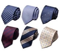 Passabin Cravate pour homme 6 pièces en jacquard tissé, Doré, rouge, bleu ciel, bleu, 2.95 inches*57.5 inches