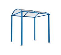 Passage couvert Voûte M sans bardages en polycarbonate RAL5010 - Module initial - éclairage LED - PROCITY - 599802L.5010