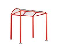 Passage couvert Voûte M sans bardages en verre RAL3020 - Module initial - PROCITY - 599804.3020