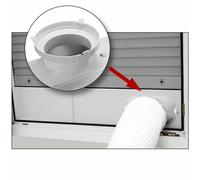 Adaptateur de fenêtre avec volet roulant pour gaine dévacuation de climatiseur PAC TROTEC