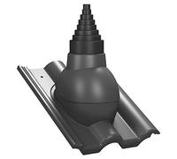 Passage de Toit pour mât Ø19-90 mm - BMI Monier Frankfurter, Benders Mecklenburger pour antenne TV, Satellite, Paratonnerre et Communication, avec Joint EPDM (RAL 7024 - Graphite)