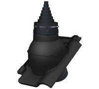 Passage de Toit pour mât Ø19-90 mm - BMI Monier - Rubin 13V - Noir | Pour antenne TV, Satellite, Paratonnerre et Communication, avec Joint EPDM, RAL 9005
