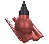 Passage de toit pour mât Ø19-90 mm - Nelskamp Finkenberger, IBF Doppelrömer pour antenne TV, satellite, paratonnerre et communication, avec joint EPDM (RAL 3009 - Rouge Châtaigne)