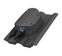 Passage de toit solaire étanche pour BMI Monier - Frankfurter - Anthracite | Pour Benders Mecklenburger, ProDach Doppelrömer tuiles, Traversée de toit photovoltaïque, RAL 7016