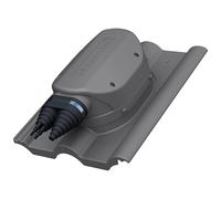 Passage de toit solaire étanche pour tuiles BMI Monier Frankfurter, Benders Mecklenburger, ProDach Doppelrömer - Traversée de toit photovoltaïque (RAL 7024 - Graphite)