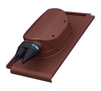 Passage de toit solaire étanche pour tuiles BMI Monier Turmalin - Traversée de toit photovoltaïque (RAL 3009 - Rouge Châtaigne)