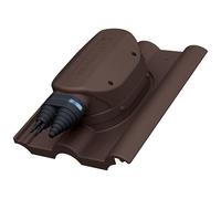 Passage de toit solaire étanche pour tuiles Nelskamp Finkenberger, IBF Doppelrömer - Traversée de toit photovoltaïque (RAL 8017 - Marron)