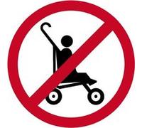 Passage poussette interdite - 15cm - Sticker/autocollant