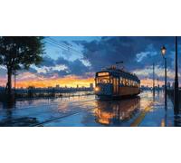 passagers train Diamond Painting Adulte,5D Diamond Painting Éclairage public Motif avec Carré Full Drill Toile 80x160cm,DIY Diamant Point Croix Broderie Complet Accessoires,Chambre Decoration J-259