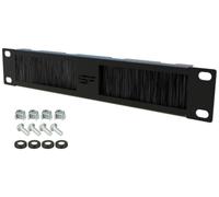 Passe Câble avec Brosse 10 Pouce 1U | pour Armoire Informatique | Câble Management, Organisateur de Cable, Transition entre les Pinceaux Goulotte passe Cable en Acier, Noir