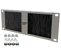 Passe Câble avec Brosse 10 Pouce 2U | pour Armoire Informatique | Câble Management, Organisateur de Cable, Transition entre les Pinceaux Goulotte passe Cable en Acier, Gris