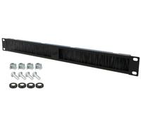 Passe Câble avec Brosse 19 Pouce 1U | pour Armoire Informatique | Câble Management, Organisateur de Cable, Transition entre les Pinceaux Goulotte passe Cable en Acier, Noir